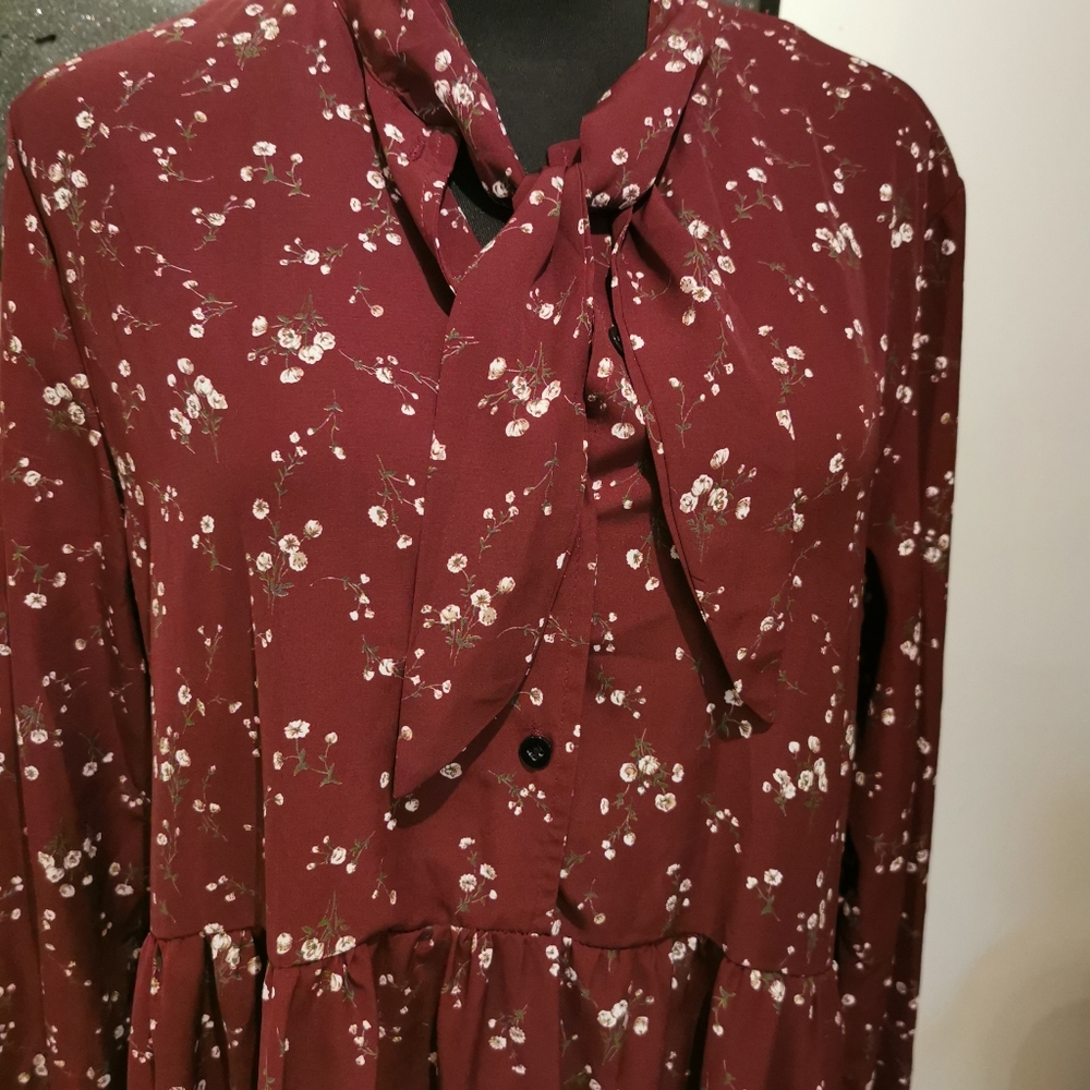 Vintage Style Long Sleeve Floral Print Autumn Dress - Picture 12 of 15